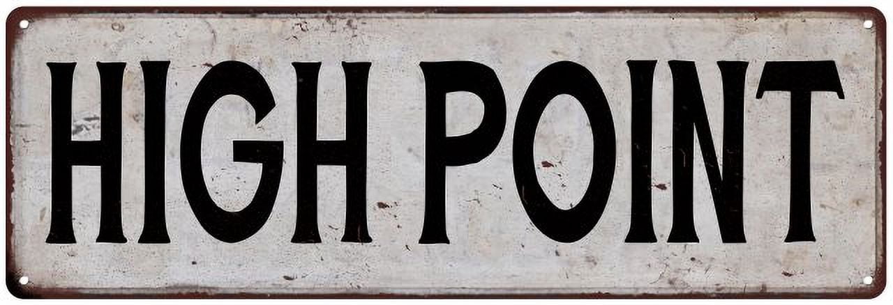 HIGH POINT Vintage Look Rustic Metal 8x24 Sign City State 108240041286 ...