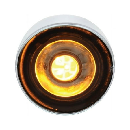 HIGH POWER LED 1" AUX/UTILITY LIGHT W VISOR - DUAL FUNC AMBER LED/CLEAR LENS