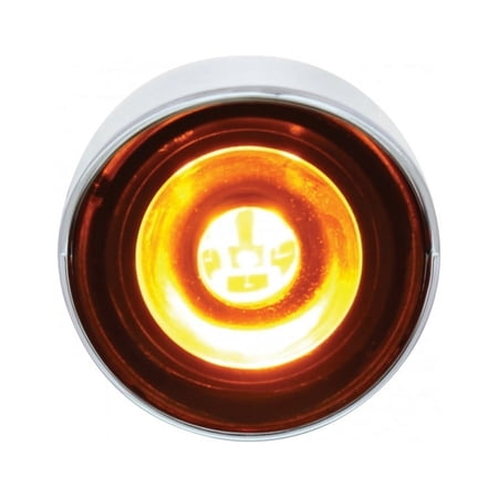HIGH POWER LED 1" CLEARANCE/MARKER LIGHT WITH VISOR - AMBER LED/AMBER LENS