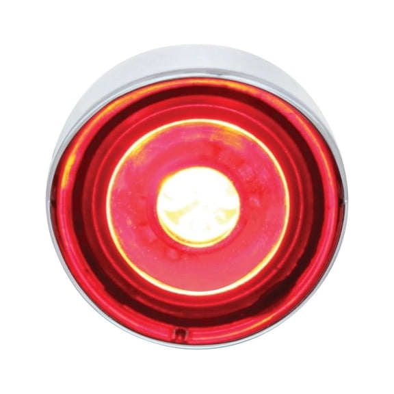 HIGH POWER LED 1" CLEARANCE/MARKER LIGHT WITH VISOR - RED LED/CLEAR LENS