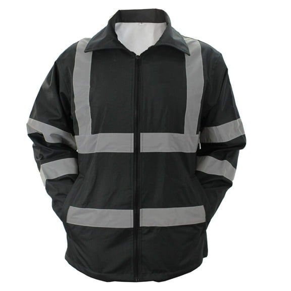 HIGH VISIBILITY RAINCOAT WITH REFLECTIVE STRIPES