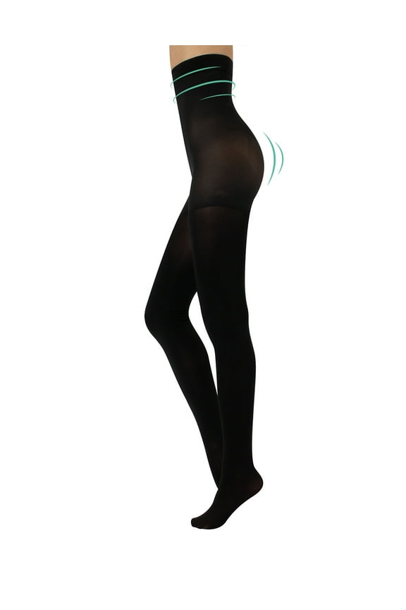 HIGH WAIST PANTYHOSE | OPAQUE SHAPING TIGHTS | WINTER PANTYHOSE | 80 DEN | BLACK | S, M, L, XL | ITALIAN HOSIERY | (M, Black)