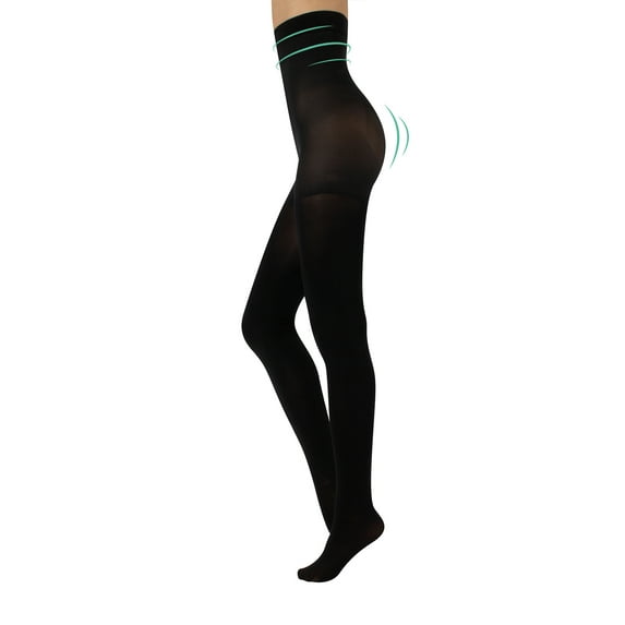 HIGH WAIST PANTYHOSE | OPAQUE SHAPING TIGHTS | WINTER PANTYHOSE | 80 DEN | BLACK | S, M, L, XL | ITALIAN HOSIERY | (XL, Black)