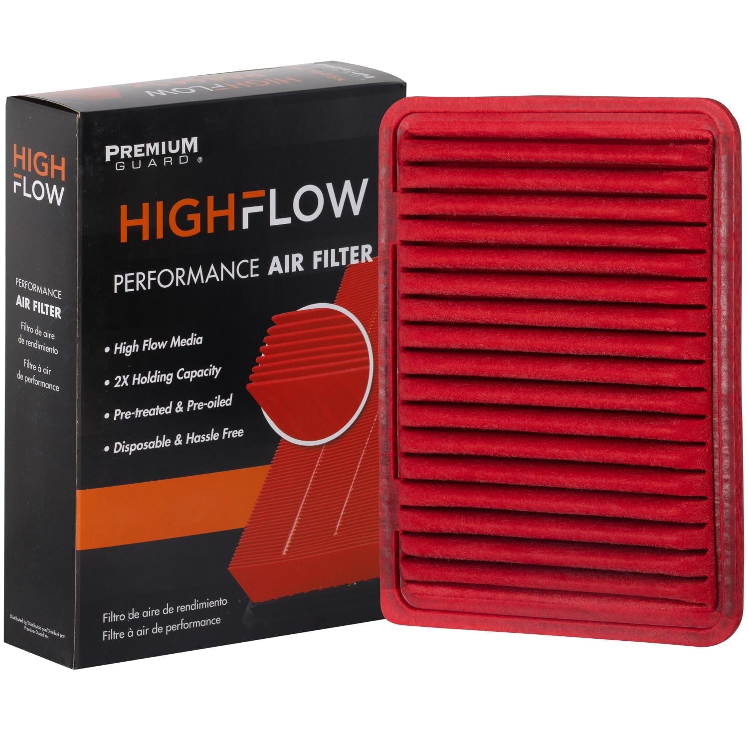 HIGHFLOW High Performance, Pre-Oiled Disposable Engine Air Filter PA5625X | Fits 2005-2023 Toyota Tacoma