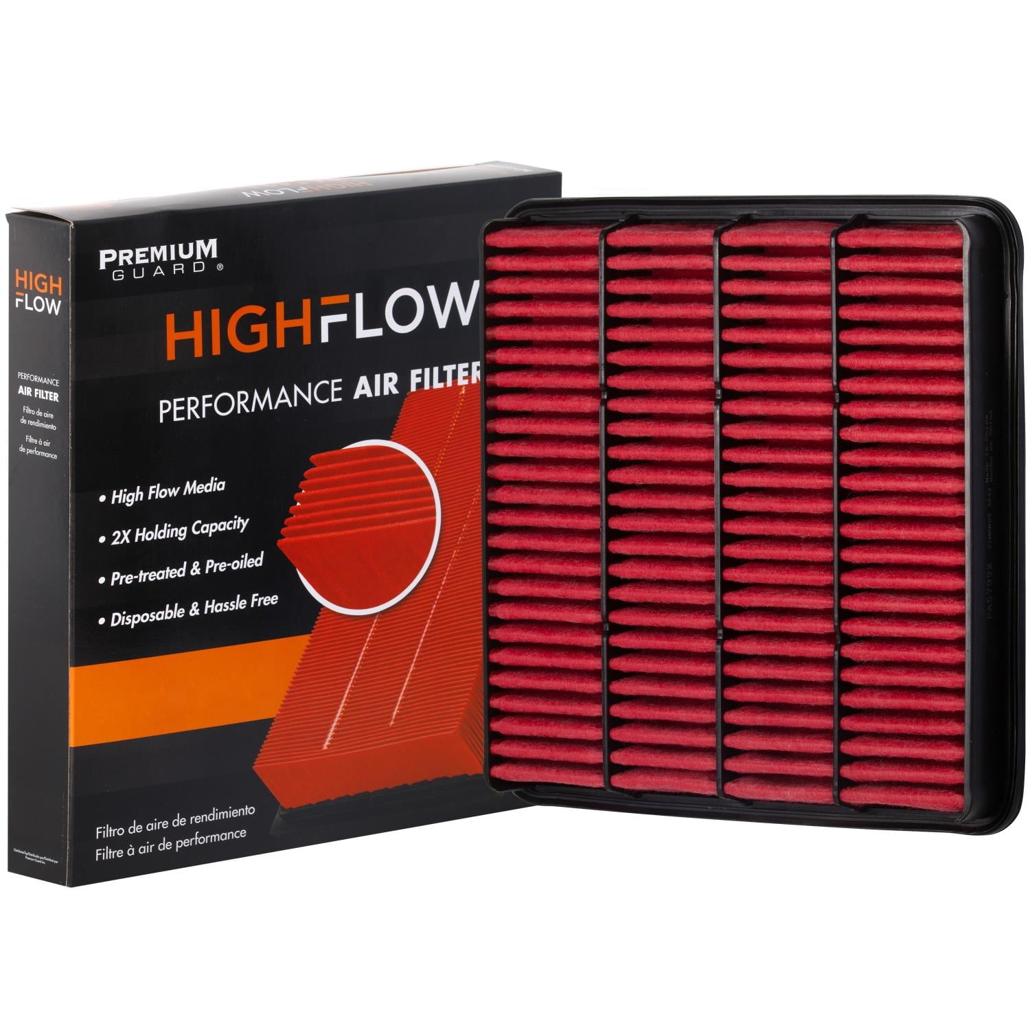 HIGHFLOW High Performance, Pre-Oiled Disposable Engine Air Filter PA5799X | Fits 2007-2021 Toyota Tundra, 2008-2013 Sequoia, 2008-2021 Lexus LX570, 2008-2021 Toyota Land Cruiser