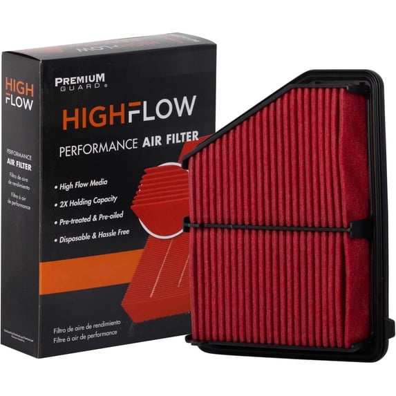 HIGHFLOW High Performance, Pre-Oiled Disposable Engine Air Filter PA99117X | Fits 2016-2026 Honda Civic 2.0L (Naturally Aspirated), 2023-2026 HR-V 2.0L, 2014 Renault Trafic 1.9L Diesel
