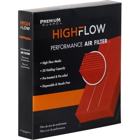 HIGHFLOW PA99365X High Performance, Pre-Oiled Disposable Engine Air Filter | Fits 2019-2027 Subaru Forester 2.5L; 2018-2026 Crosstrek 2.0L; 2019-2026 Ascent 2.4L; 2022-2026 WRX 2.4L price history and forecast - Premium Guard PA99365X