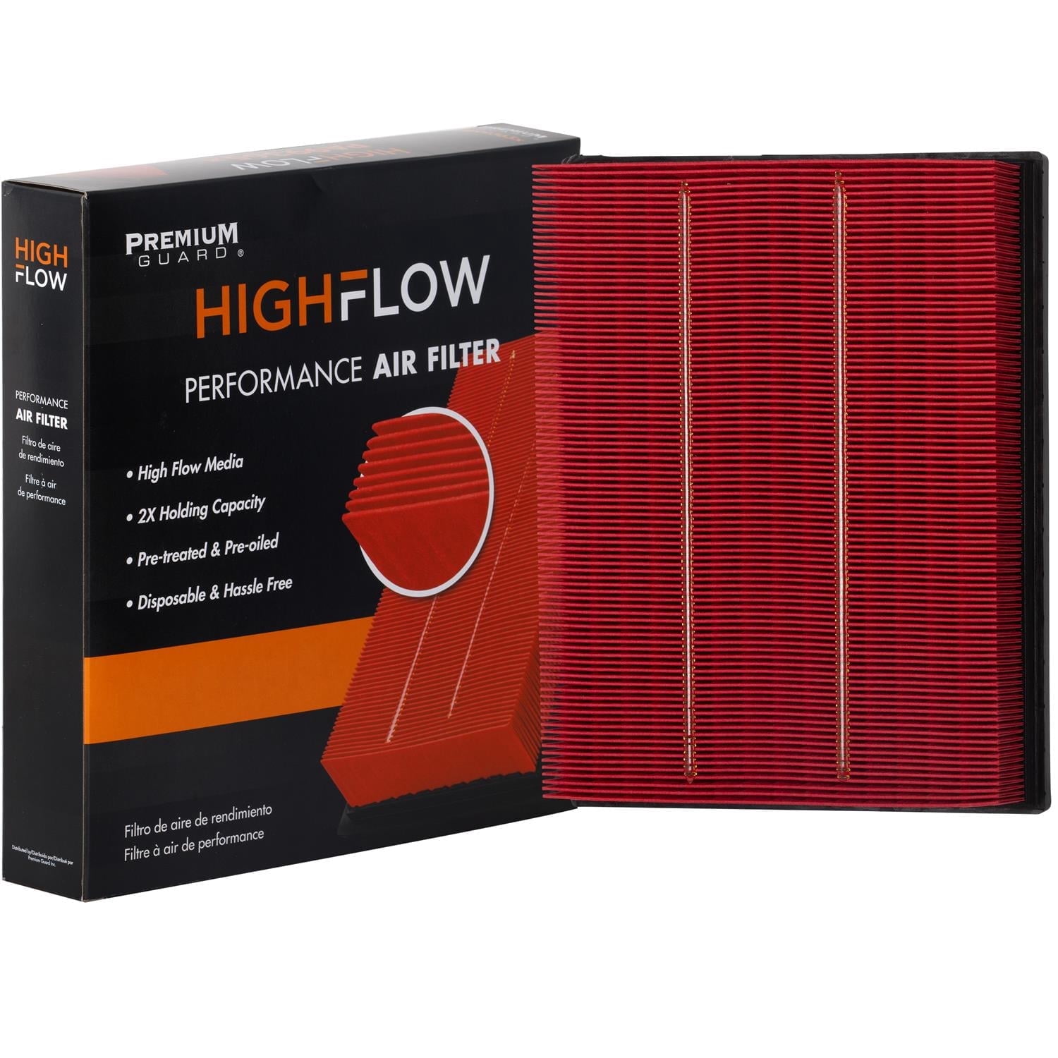 HIGHFLOW High Performance, Pre-Oiled Disposable Engine Air Filter PA99491X | Fits 2021-2024 MG RX8, 2019-2023 Ford Ranger