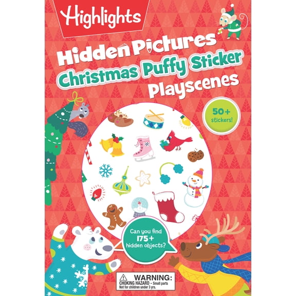 Christmas Hidden Pictures Puffy Sticker Playscenes: Christmas Activity Book with over 50 Puffy Stickers, Festive Games and Hidden Pictures Puzzles for Kids 3-6 (Paperback)