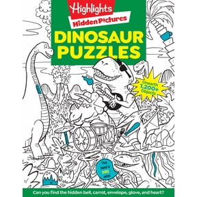 Dinosaur Puzzles: Roaring Fun Hidden Pictures Puzzles with T-Rex, Fossils and More for Kids Ages 6-12, over 1,900 Hidden Objects for the Ultimate Dino-Themed Activity Book (Paperback)