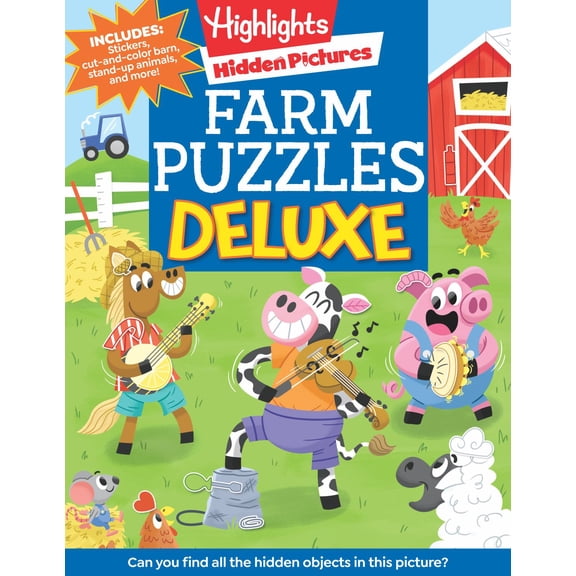 Farm Puzzles Deluxe: Farm Puzzle Book for Kids Featuring Cows, Chickens and More with over 1,200 Objects to Seek and Find for Kids 6 and Up (Paperback)