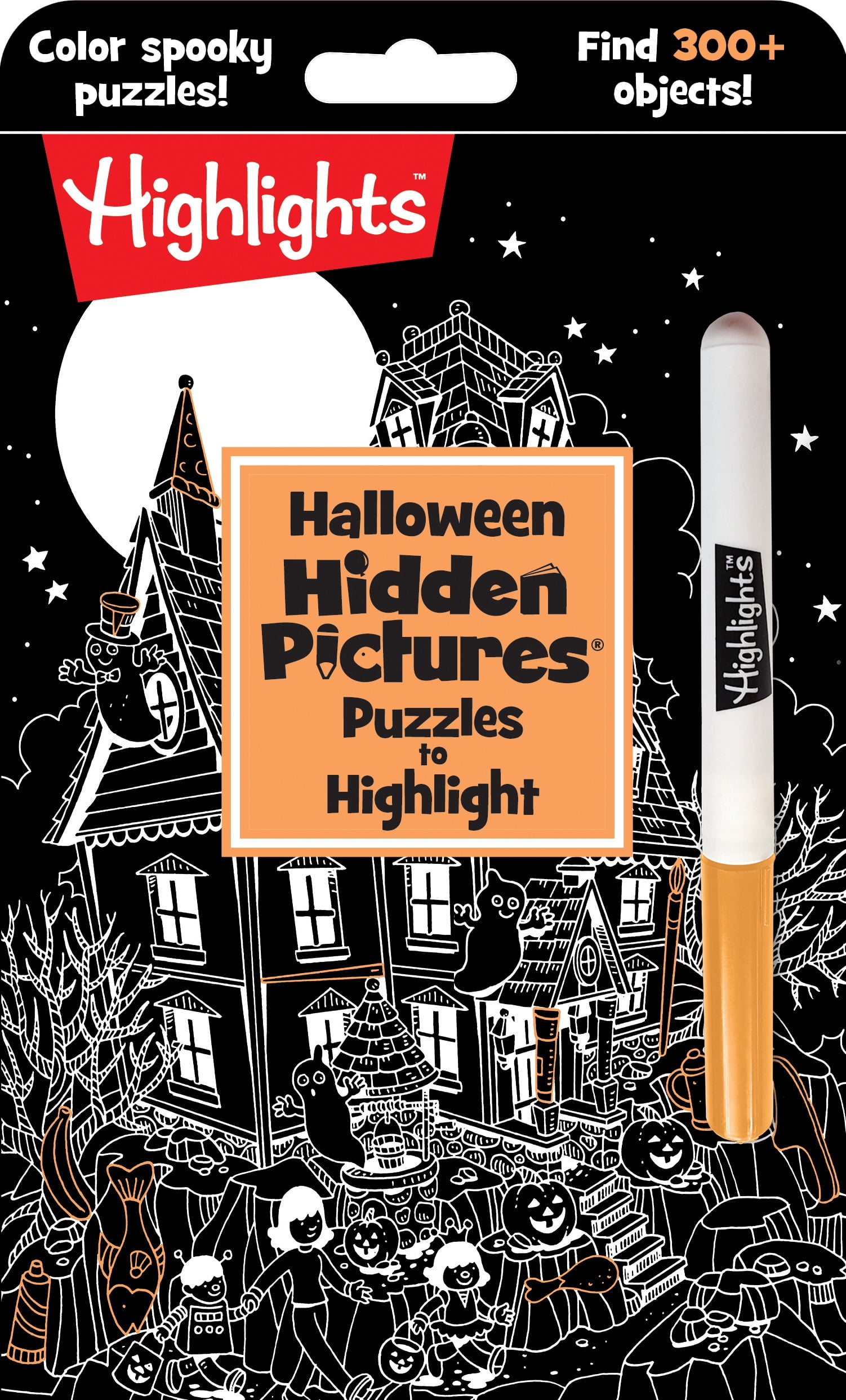 Halloween Hidden Pictures Puzzles to Highlight: Halloween Kids Book with over 300 Hidden Objects to Seek and Find in Spooky White-On-Black Puzzles with Neon Highlighter (Paperback)