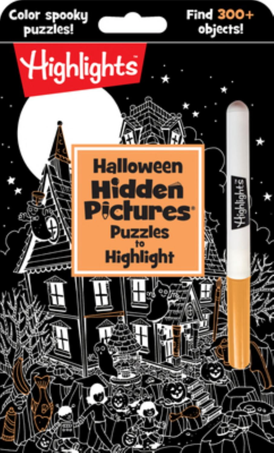 Halloween Hidden Pictures Puzzles to Highlight: Halloween Kids Book with over 300 Hidden Objects to Seek and Find in Spooky White-On-Black Puzzles with Neon Highlighter (Paperback) deal from Walmart