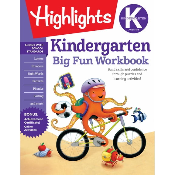 Kindergarten Big Fun Workbook: Kids Workbook with Tracing Worksheets, Alphabet Practice, Math Activities and Puzzles for Kindergarten Prep and Learning (Paperback)