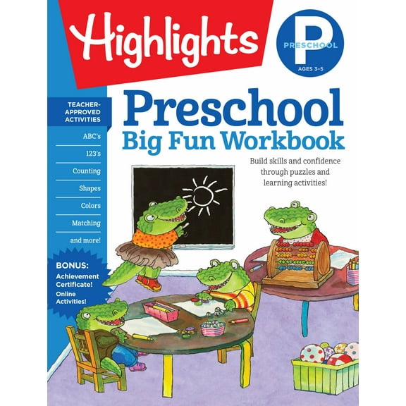 Preschool Big Fun Workbook: 256-Page Preschool Learning Workbook, Practice Math, Writing, Shapes and More with Puzzles and Activities for Preschoolers (Paperback)