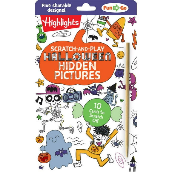 Scratch-And-Play Halloween Hidden Pictures: Halloween Gift for Kids Ages 6 and up Featuring 10 Scratch-Off Hidden Pictures Cards with a Stylus for on-the-Go Halloween Activities (Paperback)