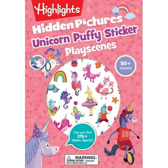 Unicorn Hidden Pictures Puffy Sticker Playscenes: Unicorn Hidden Pictures Puffy Sticker Playscenes (Highlights Puffy Sticker Playscenes): Unicorn Sticker Activity Book with over 50 Reusable Sticke...