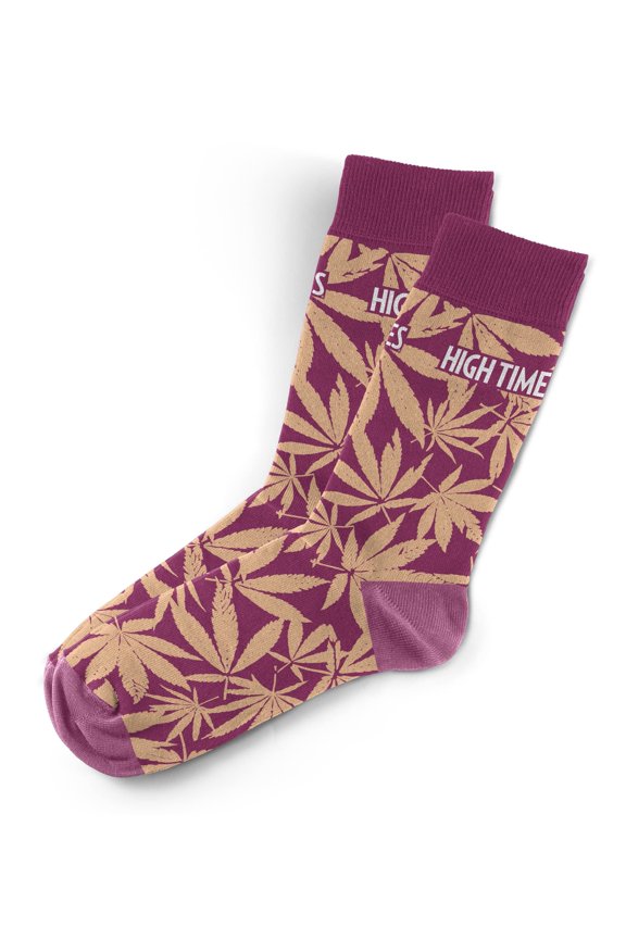 HIGHTIMES Magazine Officially Licensed Socks, Funny Novelty Crew Socks, Fun Unique Patterns And Designs