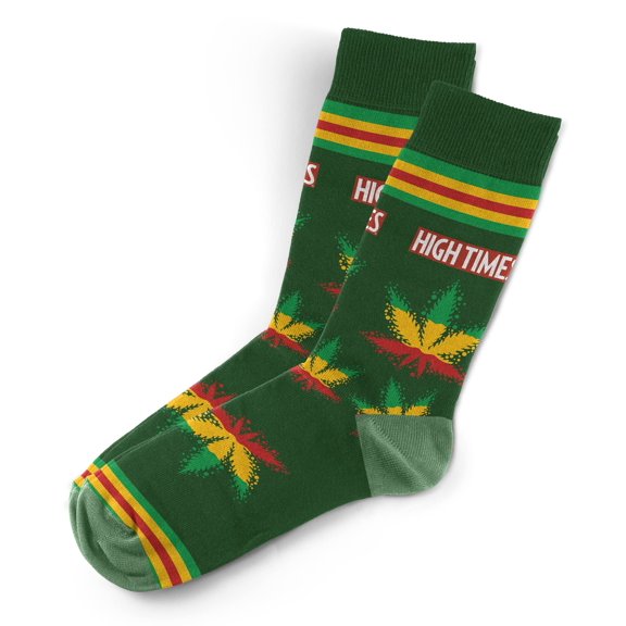 HIGHTIMES Magazine Officially Licensed Socks, Funny Novelty Crew Socks, Fun Unique Patterns And Designs