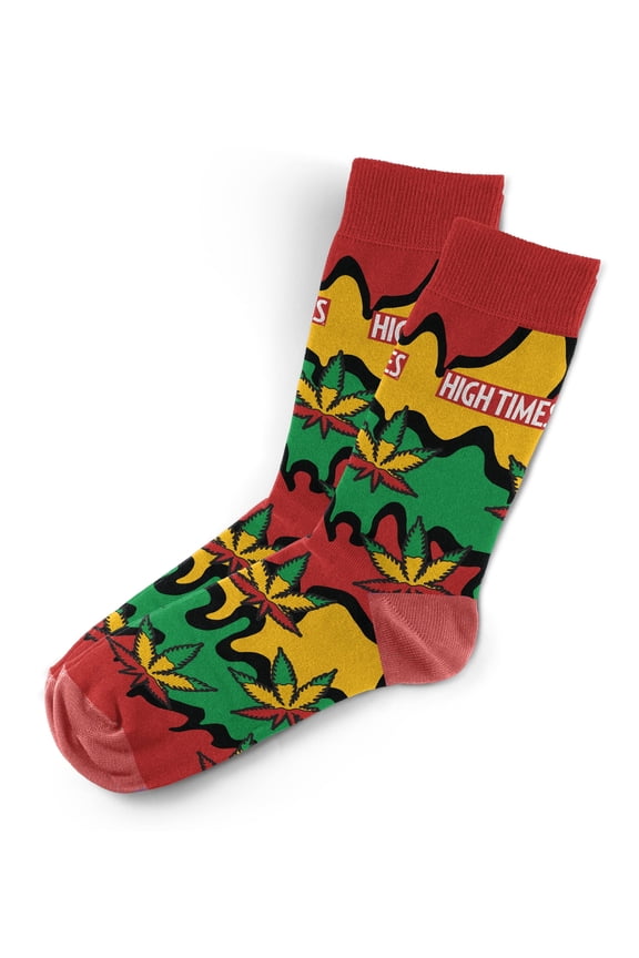 HIGHTIMES Magazine Officially Licensed Socks, Funny Novelty Crew Socks, Fun Unique Patterns And Designs