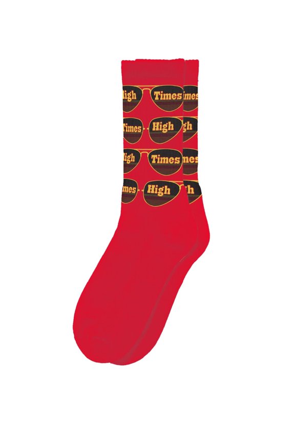 HIGHTIMES Magazine Officially Licensed Socks, Funny Novelty Crew Socks, Fun Unique Patterns And Designs