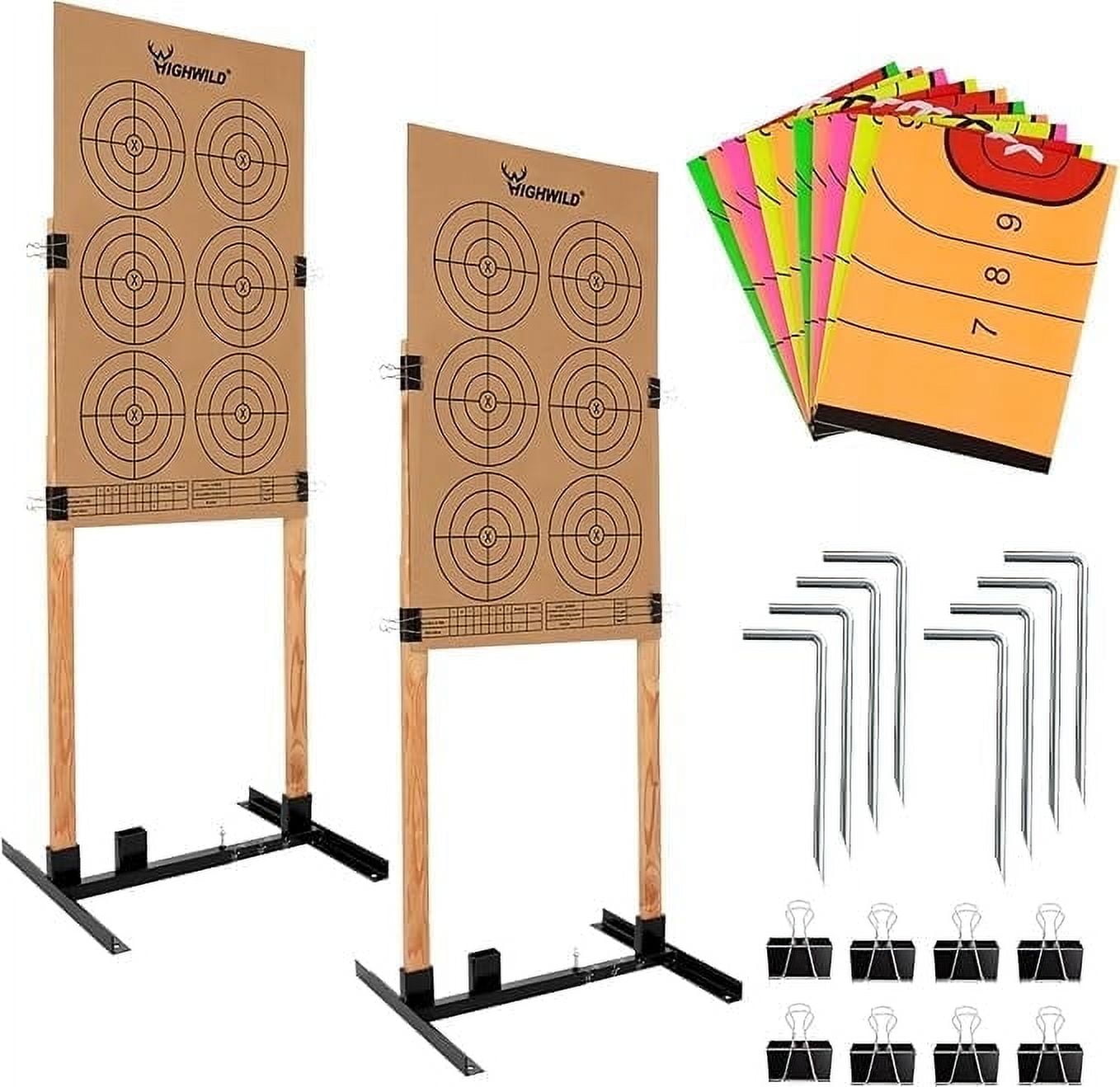 Highwild Adjustable Steel Target Stand Base with Paper Targets