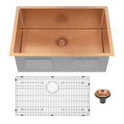 HIGOLD 27 inch Single Bowl Kitchen Sink Undermount,Stainless Steel Nano Sink, Rose Gold 27"×18"×10"