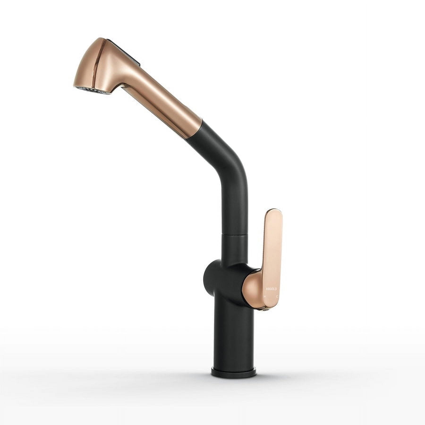 HIGOLD BN4.0 Single Handle Pull Down Kitchen Faucet with IF Award, Matte Black & Gold Finished
