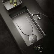 HIGOLD LS1.O PRO 30 Inch Undermount Stainless Steel Kitchen Sink With Stone Texture, Matt Black