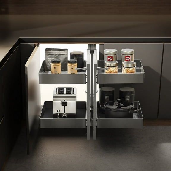 HIGOLD Shearer Full-Open Magic Pull Out Basket For Left & Right Blind Corner Cabinet