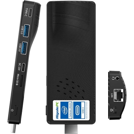 HIGOLEPC Mini PC Stick Windows 11 Pro Intel Celeron J4125 8GB RAM 256GB ROM TYPE C PD3.0 HDMI 4K WIFI 5.0 BT 5.2 Gigabit Ethernet Micro PC