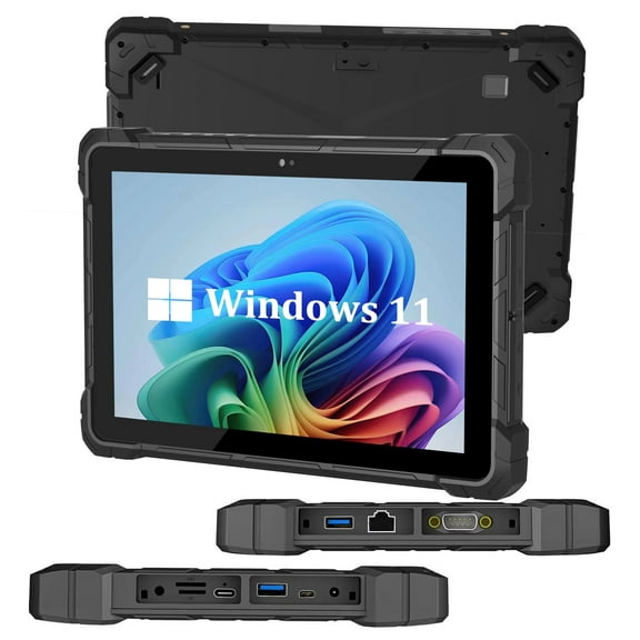 HIGOLEPC Rugged Windows Tablet 10.1 inch Intel N4120 Windows 11 Pro Rugged Tablet 4G LTE GPS 8GB RAM/128GB ROM 16000mAh/3.7V Battery FHD HDMI WiFi 5 BT 4.2 Enterprise Mobile Field Work Tablet PC