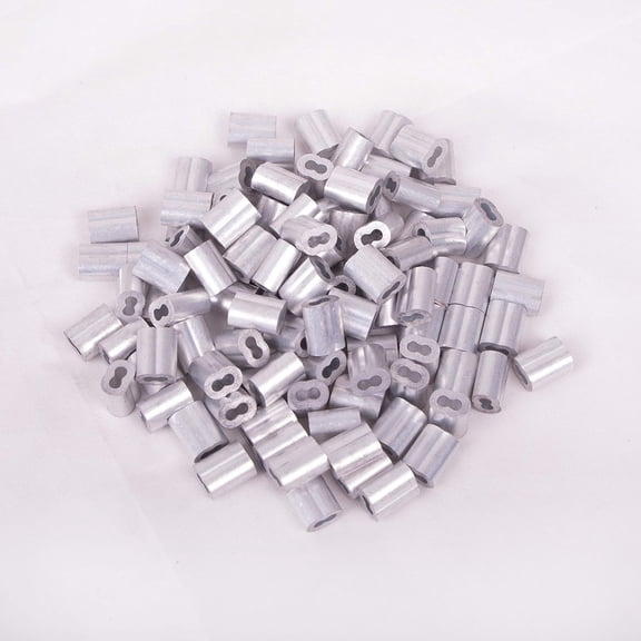 HIGOOD Aluminum Crimping Loop Sleeve for 3/32" Diameter Wire Rope and Cable (3/32" 100PCS)