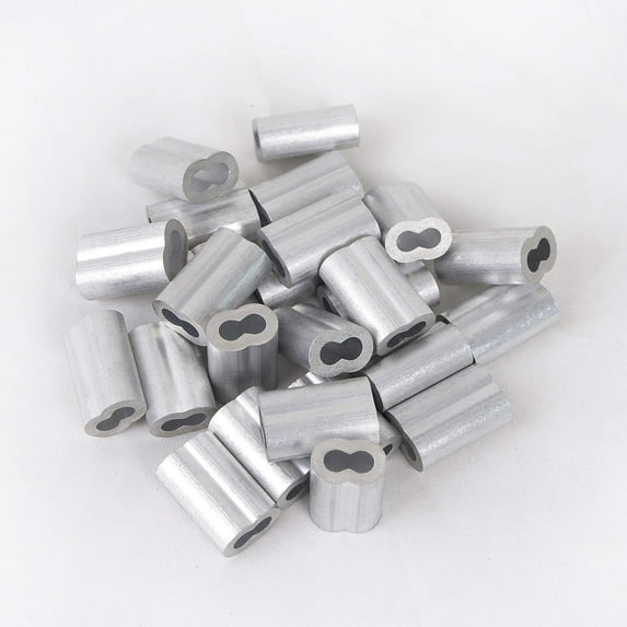 HIGOOD Wire Rope Sleeve, for Wire Rope Dia. 3/16", Aluminum Alloy, PK 25