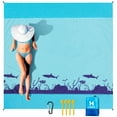 thumbnail image 1 of HIHOHO Beach Blankets Sandproof Beach Mat 79" x 83" for 1-3 Adults Outdoor Picnic Mat with Pocket for Travel Camping Hiking, 1 of 6