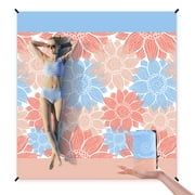 HIHOHO Beach Blankets Sandproof Beach Mat 79" x 83" for 1-3 Adults Outdoor Picnic Mat with Pocket for Travel Camping Hiking