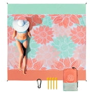 HIHOHO Beach Blankets Sandproof Beach Mat 79" x 83" for 1-3 Adults Outdoor Picnic Mat with Pocket for Travel Camping Hiking