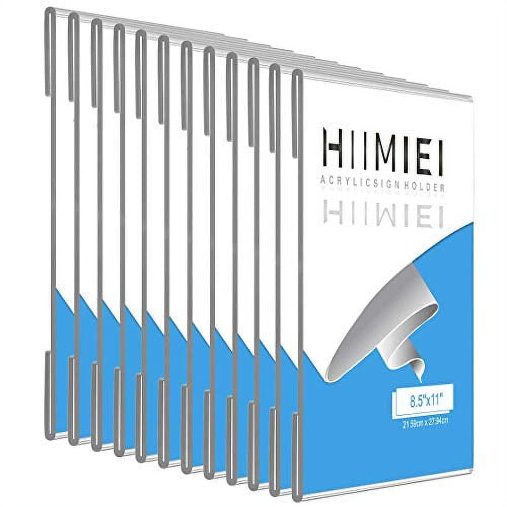 HIIMIEI 12 Pack Clear Acrylic Wall Mount 8.5x11 Sign Holder, Portrait Door  Plexiglass Display Sign Holder Adhesive with 3M Tape, Plastic Photo Ads