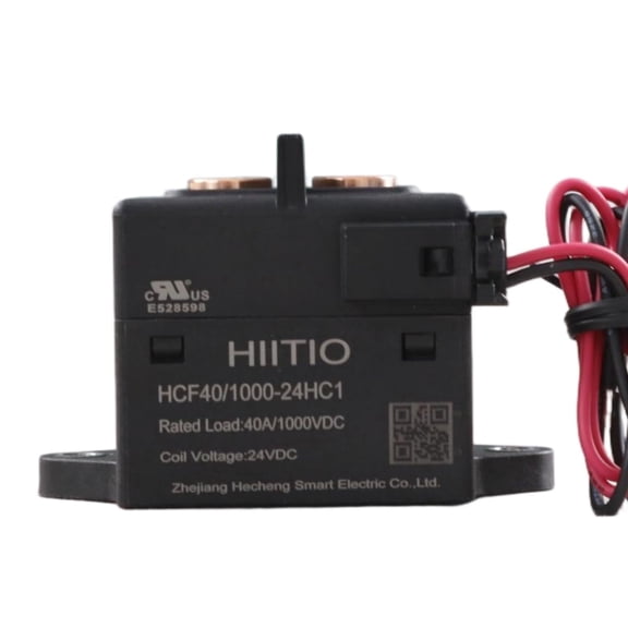 HIITIO DC Contactor 40A 1000V Ceramic Sealed 24V Coil for Solar EV Charger, UL Listed