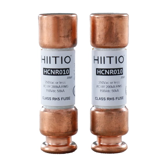 HIITIO RK5 10A Time-Delay Fuse, 250VAC/150VDC Class R Cartridge Fuse, Dual Element Current Limiting (2-Pack), UL Listed