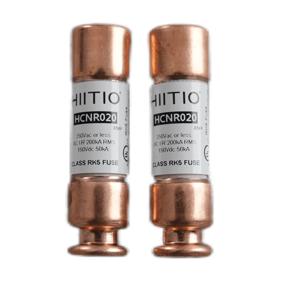 HIITIO RK5 20A Time-Delay Fuse, 250VAC/150VDC Class R Cartridge Fuse, Dual Element Current Limiting (2-Pack)