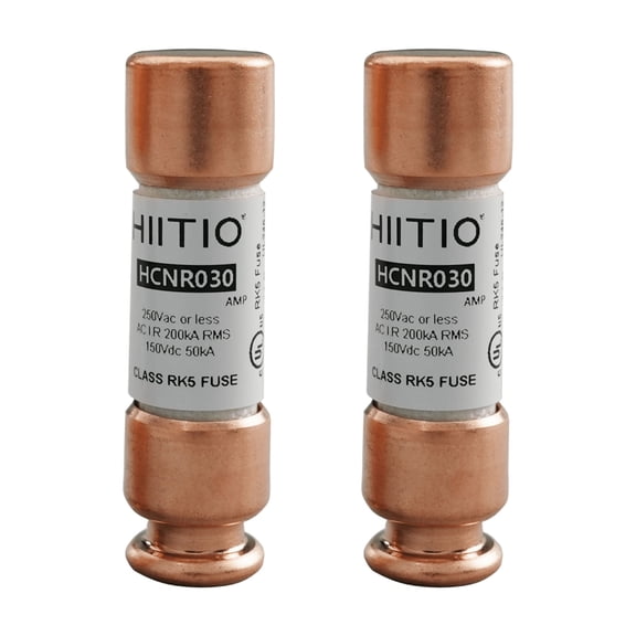 HIITIO RK5 30A Time-Delay Fuse, UL Listed, 250VAC/150VDC Class R Cartridge Fuse, Dual Element Current Limiting (2-Pack)