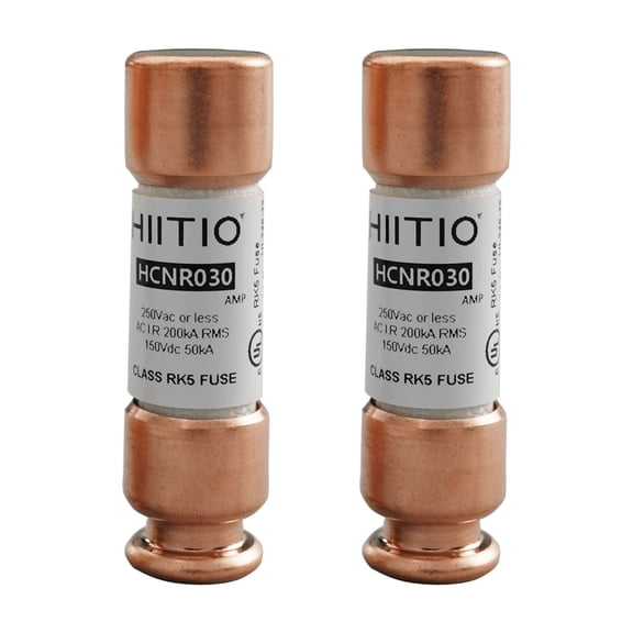 HIITIO RK5 30A Time-Delay Fuse, 250VAC/150VDC Class R Cartridge Fuse, Dual Element Current Limiting (2-Pack)