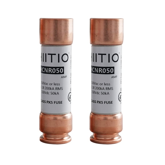 HIITIO RK5 50A Time-Delay Fuse, UL Listed, 250VAC/150VDC Class R Cartridge Fuse, Dual Element Current Limiting (2-Pack)