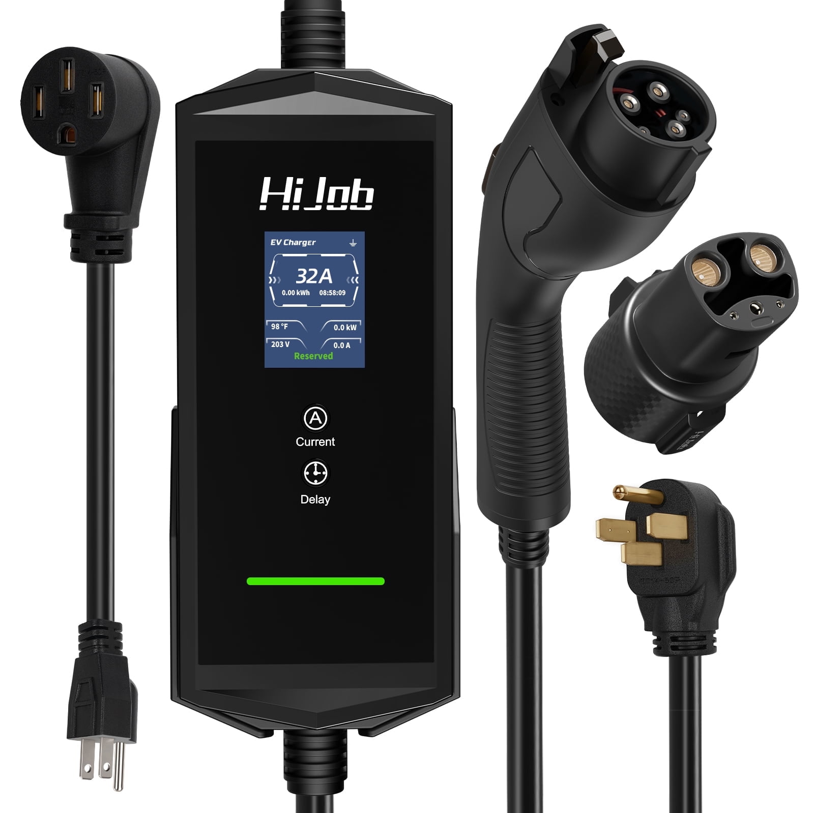 Walmart savings: HIJOB 25FT Portable Level 2 Electric Vehicle Charger with 5-15 Adapter for Quick & Slow Charging