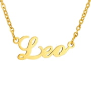 HIJONES 12 Zodiac Signs Necklace for Women Stainless Steel Personalized Horoscope Chain Dainty Charm Jewelry Gold Leo