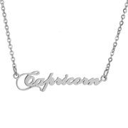 HIJONES 12 Zodiac Signs Necklace for Women Stainless Steel Personalized Horoscope Chain Dainty Charm Jewelry Silver Capricorn