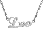 HIJONES 12 Zodiac Signs Necklace for Women Stainless Steel Personalized Horoscope Chain Dainty Charm Jewelry Silver Leo