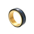 thumbnail image 1 of HIJONES 8mm Roatatble Dragon Rings for Men Women Stainless Steel Statement Carbon Fiber Ring Band Hip Hop Finger Jewelry Black Gold Size 6, 1 of 4