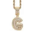 thumbnail image 1 of HIJONES Cubic Zircon 26 Letter Alphabet Pendant Necklace for Women Stainless Steel Personalized Initial First Name Jewelry Gold G, 1 of 3